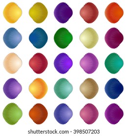 Seamless colorful seashell template background. Vector illustration for your design