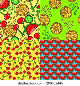 Seamless colorful set with fruit