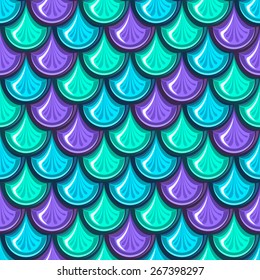 Seamless colorful shiny river fish scales. Dragonscale. Brilliant background for design. Vector illustration eps 10