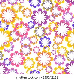 Seamless colorful simple flower background