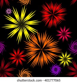 seamless colorful simple flowers. Vector