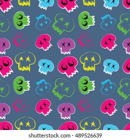 seamless colorful skull background