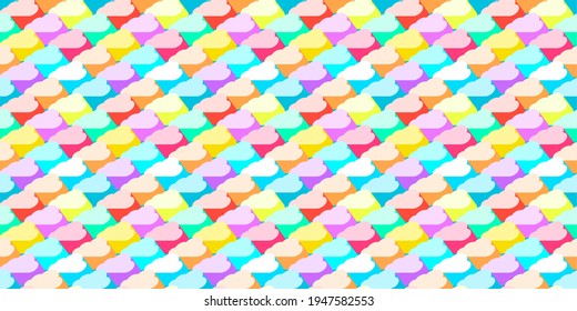 Patrón De Fondo Del Cielo De Color Sin Precedentes Con El Arte De Ilustración Del Vector De Nubes