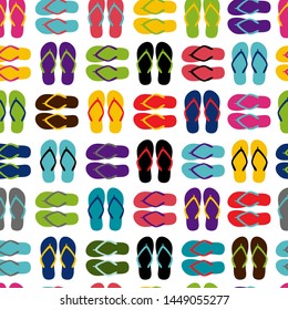 Seamless Colorful Slipper Pattern White Background Stock Vector