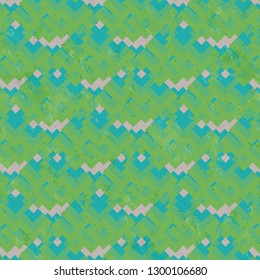 Seamless Colorful Sparkling Opalescent Pixel Art Geometric Background Vector Pattern