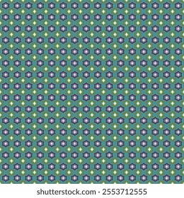 Seamless Colorful Star Pattern on Blue Background