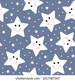 Seamless colorful star pattern vector illustration. Background with cute cartoon stars. The design concept for textiles, interior design, for book design, website Background. 