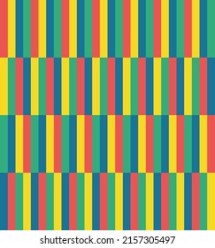 Seamless colorful striped abstract background pattern. Multicolor pastel lines for wallpaper, background, wrapping paper, backdrop, poster, wall. Red yellow green blue color blocks