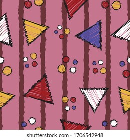 Formas triángulos y puntos triangulares de trenzas sin color que repiten interminables texturas de fondo para textiles, prendas de vestir, papeles pintados, alfombras, cortinas, estampados de tela