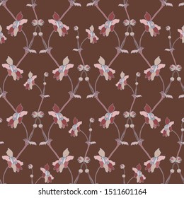 Seamless colorful stylized pattern with flowers.The design is perfectly suitable for clothes design, children s decoration, wallpaper and backgrounds.