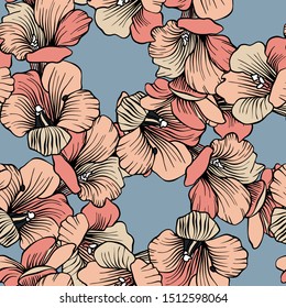 Seamless colorful stylized pattern with flowers.The design is perfectly suitable for clothes design, children s decoration, wallpaper and backgrounds.