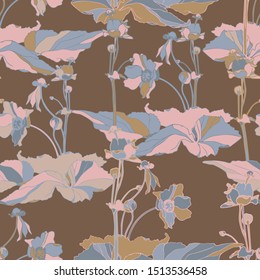 Seamless colorful stylized pattern with flowers.The design is perfectly suitable for clothes design, children s decoration, wallpaper and backgrounds.