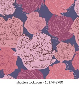Seamless colorful stylized pattern with flowers. 