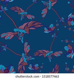 Seamless colorful stylized pattern with flowers.The design is perfectly suitable for clothes design, children s decoration, wallpaper and backgrounds.
