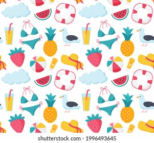 Seamless colorful summer beach pattern eps 10