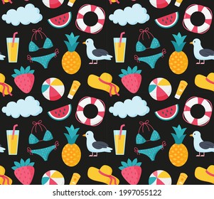 Seamless colorful summer beach pattern eps 10