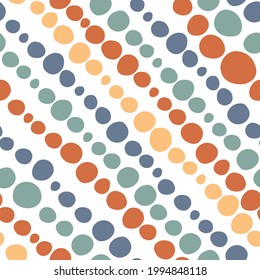 Nahtlose bunte Sommermuster. Handgezeichnete, abstrakte Illustration. Punkte und Kreise.