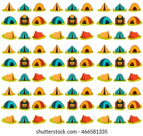 Seamless colorful tents pattern.