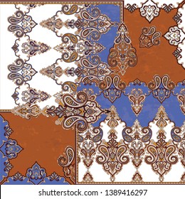 seamless colorful traditional paisley pattern 