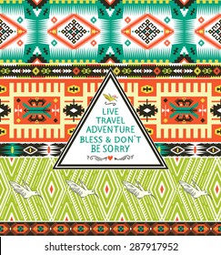 Seamless  colorful tribal pattern 