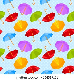 Seamless colorful umbrellas background