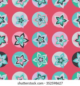 Seamless colorful vector background with decorative flowers