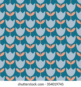 Seamless colorful vector background with decorative flowers