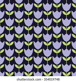 Seamless colorful vector background with decorative flowers