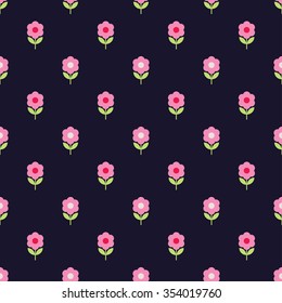 Seamless colorful vector background with decorative flowers