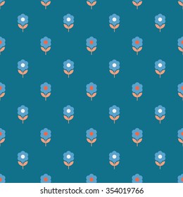Seamless colorful vector background with decorative flowers