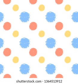 Seamless colorful vector brushstrokes pattern, pink, blue and yellow, hand drawing. Fresh color illustrtion. perfect for wallpaper or fabric.