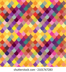 Seamless colorful vector geometric pattern  with scales