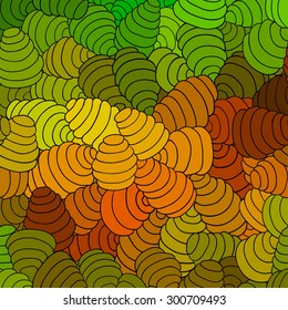 Seamless colorful vector hand-drawn pattern, Can be used for wallpaper, web page background. perfect abstract background in green tones
