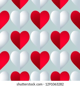 Seamless colorful vector hearts pattern. Texture for cover, paper, gift, fabric, textile. Ornament for Valentines Day.