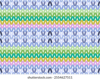 Seamless colorful vector pattern with geometric tiles for vintage fashion design, Knitting background, knitting pattern
