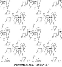 Seamless colorful vector pattern. Kids drawing style