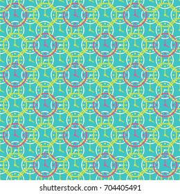 Seamless colorful wallpaper pattern. Abstract vector background with clock. Patterned paper for scrapbook albums