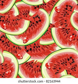 Seamless colorful watermelon pattern. Abstract Elegance food vector illustration