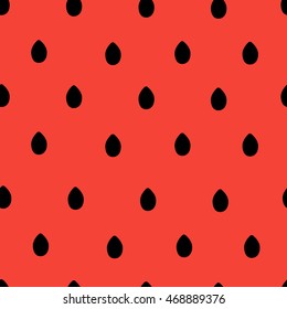 seamless colorful watermelon seeds pattern on red background. 