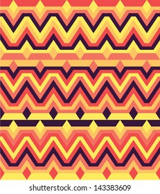 Seamless colorful zigzag vector rhombus pattern