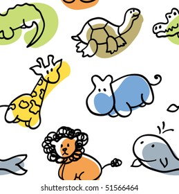 Zoológico de patrones de zoológico de colores vivos.