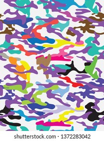 Seamless colorfull camouflage pattern.Repeating wallpaper.