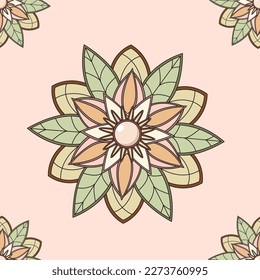 Patrón colorido sin foco con flor. Ornate la textura del zentángulo con la flor abstracta. Se puede usar un patrón sin inconvenientes para papel de pared, rellenos de patrones, fondo de página web, texturas superficiales.