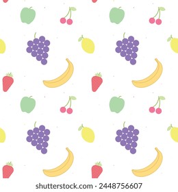 Seamless colorfull pattern vector with fruits illustrations that can be used for napkins, textile, paper wrap and more