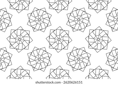 Page colorée harmonieuse avec motif géométrique floral avec motifs carrés se chevauchant. arrière-plan Abstrait. Idéal pour divertir les enfants, les conceptions en noir et blanc et le papier d'emballage ou le fond d'écran.