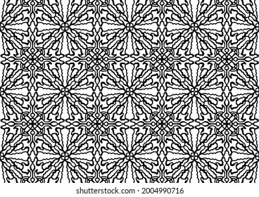 Baldosas de colores sin foco con flores y adornos en estilo folklórico, vector, patrón
