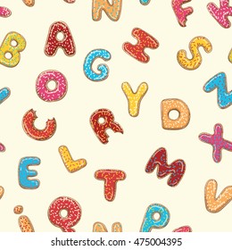 Seamless colors pattern with alphabet