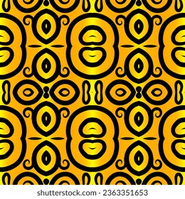 Seamless colourful batik ethnic dayak borneo pattern with luxurious line art for garment or textile 