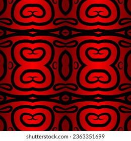 Seamless colourful batik ethnic dayak borneo pattern with luxurious line art for garment or textile 