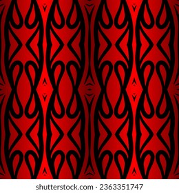 Seamless colourful batik ethnic dayak borneo pattern with luxurious line art for garment or textile 